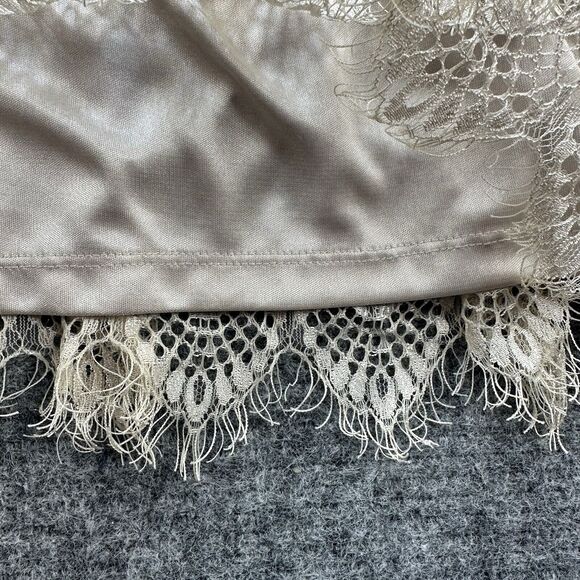 ANTHROPOLOGIE Pins and Needles Dress Women Medium Cream Sparkle Lace Stretch - Picture 7 of 14